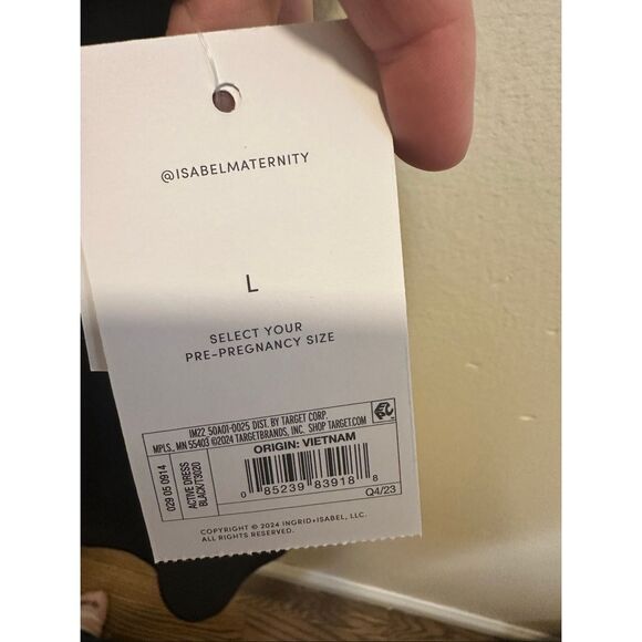 Isabel Maternity Black Pull on Athletic Dress With Shorts Size Large - Picture 8 of 10